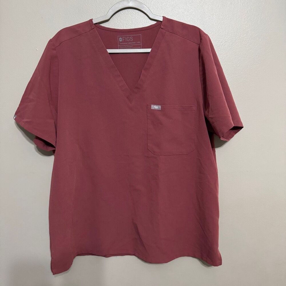 Figs women’s Catarina one pocket scrub top in mauve size XXL